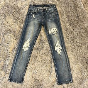 EUC Judy Blue Freckled Out’s Sister Bleach Boyfriend stretch denim.Size down!